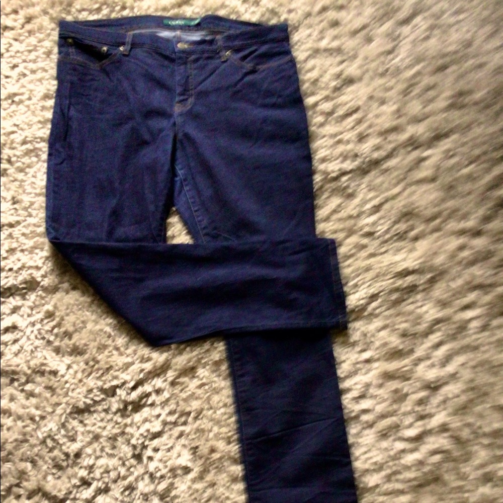Lauren Ralph Lauren Dark Blue Modern Straight Jeans Size 16
